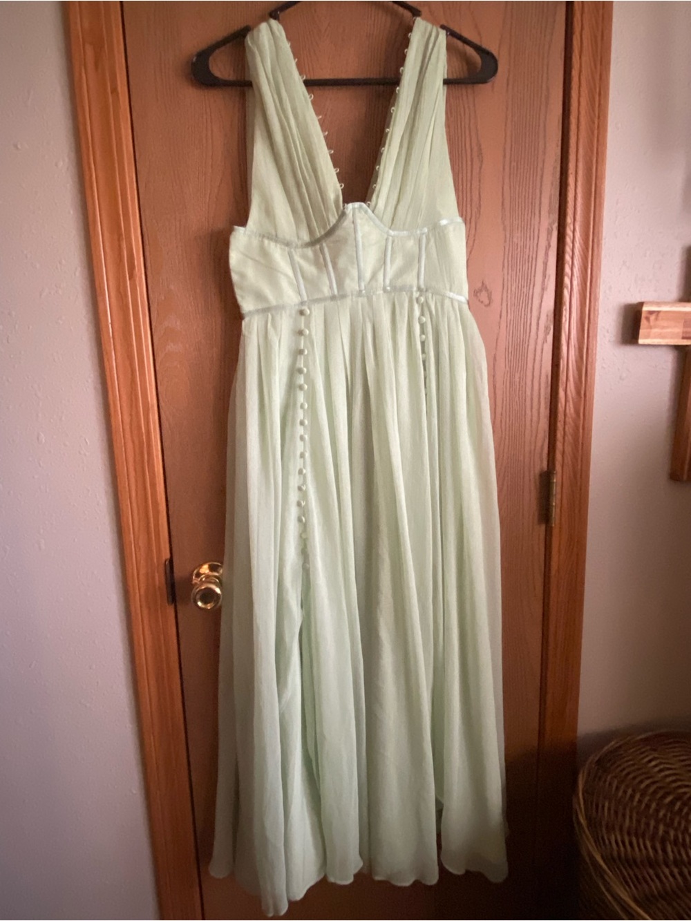 ASOS Pale Mint Green Chiffon Maxi Dress